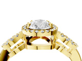Yellow gold Pear Cut Cut Halo Diamond Infinity Band with Four-Prong Setting_13