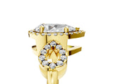 Yellow gold Pear Cut Cut Halo Diamond Infinity Band with Four-Prong Setting_14
