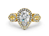 Yellow gold Pear Cut Cut Halo Diamond Infinity Band with Four-Prong Setting_9