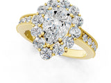 Yellow gold Pear Cut Cut Halo Diamond Pavé Engagement Ring with Milgrain Detailing_16