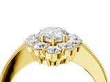 Yellow gold Pear Cut Cut Halo Diamond Pavé Engagement Ring with Milgrain Detailing_19