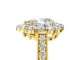 Yellow gold Pear Cut Cut Halo Diamond Pavé Engagement Ring with Milgrain Detailing_20