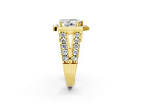 Yellow gold Pear Cut Cut Halo Split Shank Prong Set Ring_5
