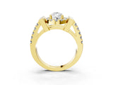 Yellow gold Pear Cut Cut Halo Split Shank Prong Set Ring_6