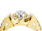 Yellow gold Pear Cut Cut Halo Split Shank Prong Set Ring_7