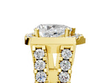 Yellow gold Pear Cut Cut Halo Split Shank Prong Set Ring_8