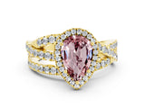 Yellow gold Pear Cut Cut Halo Split Shank Prong Setting Ring_12