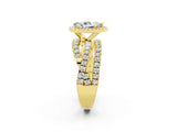 Yellow gold Pear Cut Cut Halo Split Shank Prong Setting Ring_14