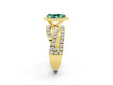 Yellow gold Pear Cut Cut Halo Split Shank Prong Setting Ring_14