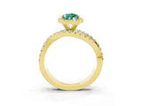 Yellow gold Pear Cut Cut Halo Split Shank Prong Setting Ring_15