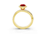 Yellow gold Pear Cut Cut Halo Split Shank Prong Setting Ring_15
