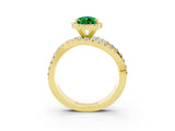 Yellow gold Pear Cut Cut Halo Split Shank Prong Setting Ring_15