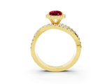 Yellow gold Pear Cut Cut Halo Split Shank Prong Setting Ring_15