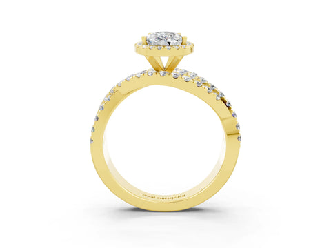 Yellow gold Pear Cut Cut Halo Split Shank Prong Setting Ring_15