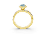 Yellow gold Pear Cut Cut Halo Split Shank Prong Setting Ring_15