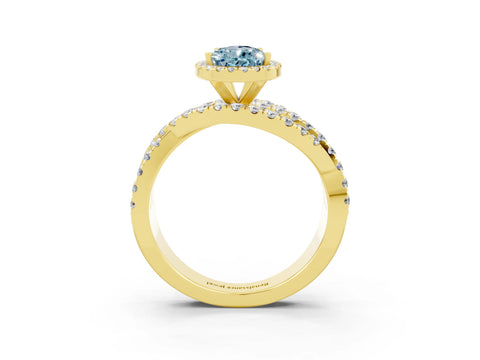 Yellow gold Pear Cut Cut Halo Split Shank Prong Setting Ring_15