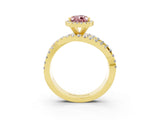 Yellow gold Pear Cut Cut Halo Split Shank Prong Setting Ring_15