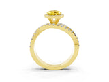 Yellow gold Pear Cut Cut Halo Split Shank Prong Setting Ring_15