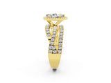 Yellow gold Pear Cut Cut Halo Split Shank Prong Setting Ring_26