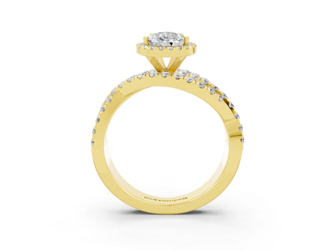 Yellow gold Pear Cut Cut Halo Split Shank Prong Setting Ring_27
