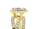 Yellow gold Pear Cut Cut Halo Split Shank Prong Setting Ring_29