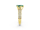 Yellow gold Pear Cut Cut Pave Diamond Engagement Ring with Channel Set Band and Four-Prong Setting_2