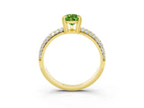 Yellow gold Pear Cut Cut Pave Diamond Engagement Ring with Channel Set Band and Four-Prong Setting_3