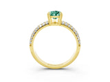 Yellow gold Pear Cut Cut Pave Diamond Engagement Ring with Channel Set Band and Four-Prong Setting_3
