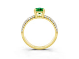 Yellow gold Pear Cut Cut Pave Diamond Engagement Ring with Channel Set Band and Four-Prong Setting_3