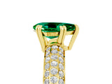 Yellow gold Pear Cut Cut Pave Diamond Engagement Ring with Channel Set Band and Four-Prong Setting_5