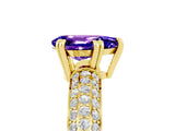 Yellow gold Pear Cut Cut Pave Diamond Engagement Ring with Channel Set Band and Four-Prong Setting_5