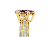 Yellow gold Pear Cut Cut Pave Diamond Engagement Ring with Channel Set Band and Four-Prong Setting_5