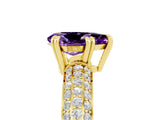 Yellow gold Pear Cut Cut Pave Diamond Engagement Ring with Channel Set Band and Four-Prong Setting_5