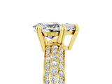 Yellow gold Pear Cut Cut Pave Diamond Engagement Ring with Channel Set Band and Four-Prong Setting_5