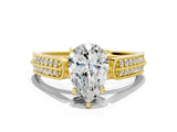 Yellow gold Pear Cut Cut Pave Split Shank Engagement Ring with Four-Prong Setting_15
