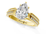 Yellow gold Pear Cut Cut Pave Split Shank Engagement Ring with Four-Prong Setting_16
