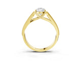 Yellow gold Pear Cut Cut Pave Split Shank Engagement Ring with Four-Prong Setting_18