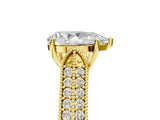 Yellow gold Pear Cut Cut Pave Split Shank Engagement Ring with Four-Prong Setting_20