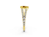 Yellow gold Pear Cut Cut Split Shank Pave Diamond Engagement Ring with Four-Prong Setting_2