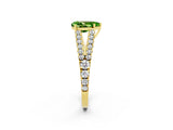 Yellow gold Pear Cut Cut Split Shank Pave Diamond Engagement Ring with Four-Prong Setting_2