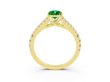 Yellow gold Pear Cut Cut Split Shank Pave Diamond Engagement Ring with Four-Prong Setting_3