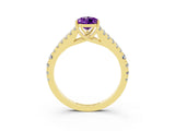 Yellow gold Pear Cut Cut Split Shank Pave Diamond Engagement Ring with Four-Prong Setting_3