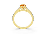 Yellow gold Pear Cut Cut Split Shank Pave Diamond Engagement Ring with Four-Prong Setting_3