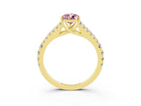 Yellow gold Pear Cut Cut Split Shank Pave Diamond Engagement Ring with Four-Prong Setting_3