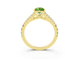Yellow gold Pear Cut Cut Split Shank Pave Diamond Engagement Ring with Four-Prong Setting_3