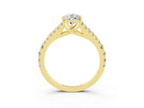 Yellow gold Pear Cut Cut Split Shank Pave Diamond Engagement Ring with Four-Prong Setting_3