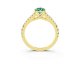 Yellow gold Pear Cut Cut Split Shank Pave Diamond Engagement Ring with Four-Prong Setting_3
