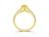 Yellow gold Pear Cut Cut Split Shank Pave Diamond Engagement Ring with Four-Prong Setting_3