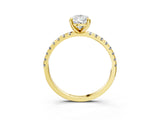 Yellow gold Pear Cut Diamond Brilliant Solitaire Ring with Pavé Band and Four-Prong Setting_30