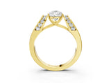 Yellow gold Pear Cut Diamond Channel Set Solitaire Ring with Four-Prong Setting_15